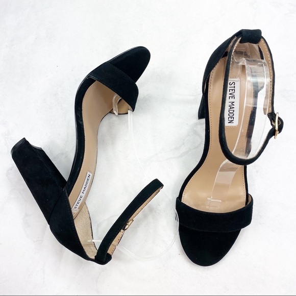 [Steve Madden] Black Suede Ankle Strap Heels - Picture 2 of 6